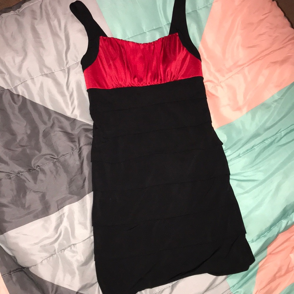 Black and red formal dress.